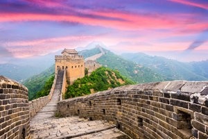Great Wall of China, Asia at the Jinshanling section.