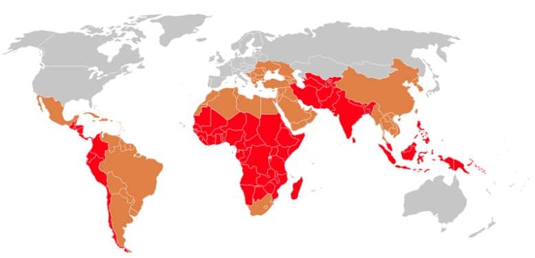 Typhoid Worldwide Map